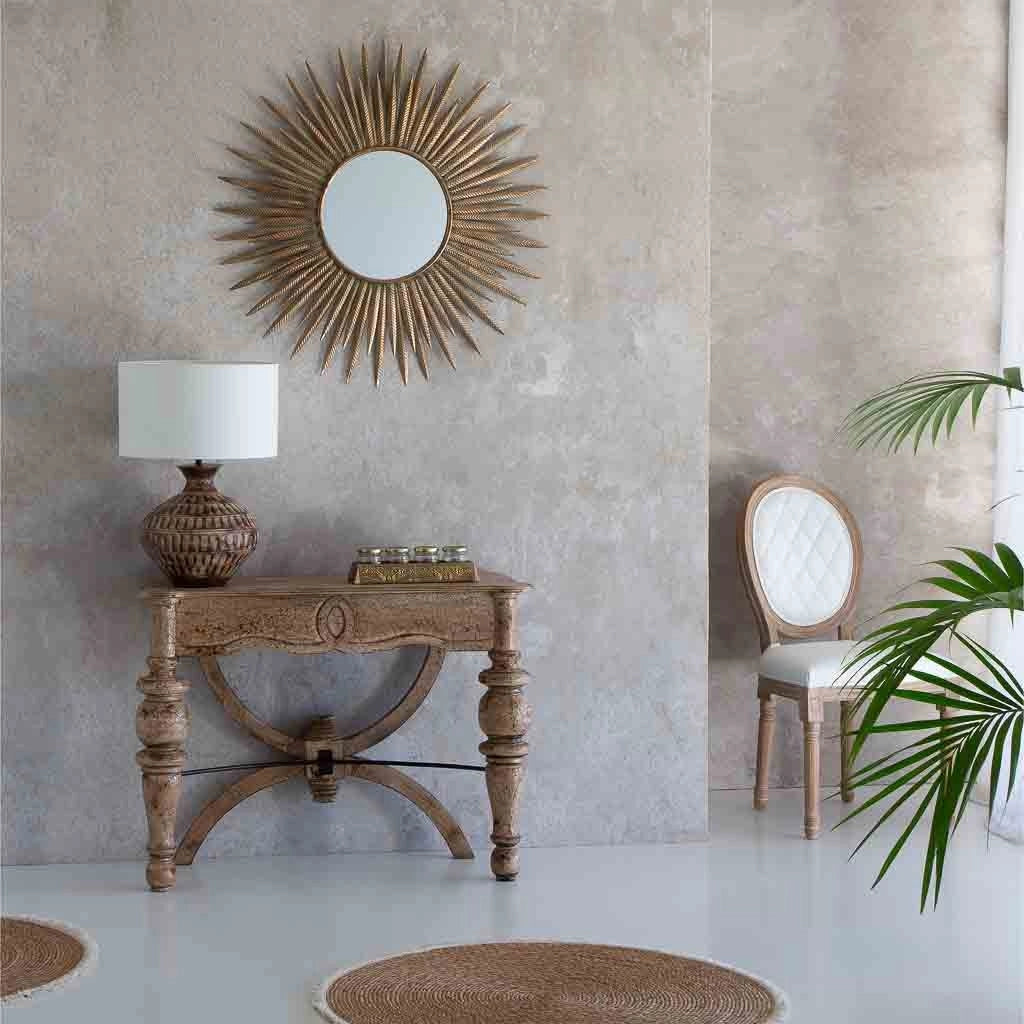 Specchio in metallo dorato 92x3x92h
