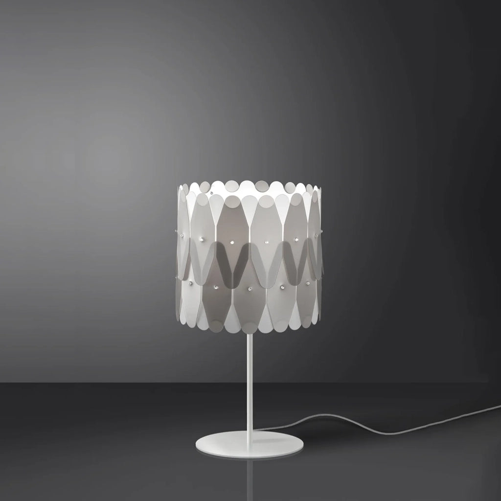 Lampada Da Scrivania Moderna Amanda Polilux ® Argento E Metallo 1 Luce E27