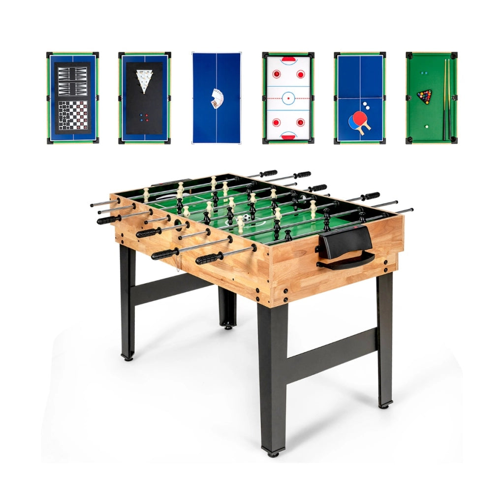 Tavolo multigioco 10 in 1 per calcio balilla con dama e backgammon, Tavolo in legno per sala giochi e bar e club-Stanza dei giochi
