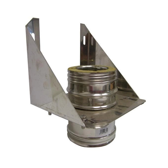 MARAL Supporto Murale Inox 13-18 doppia parete in Acciaio inox Aisi 316L-V2 finitura lucida per canna fumaria colore Acciaio