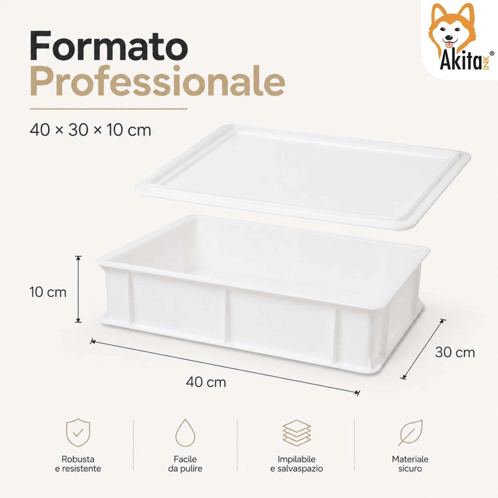 Akitaink Set 2 Portaimpasto per Lievitazione Pizza e Pane