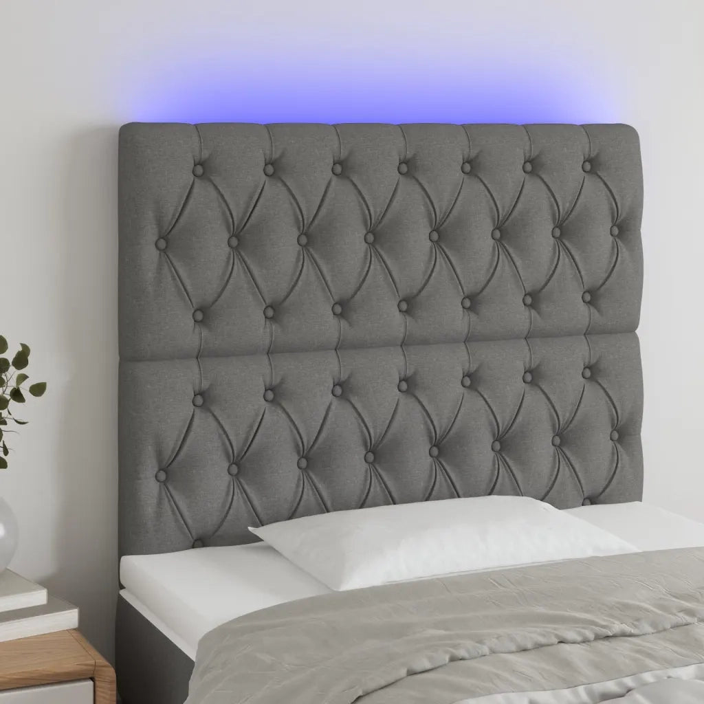Testiera | Testata a LED GrigioScuro 100x7x118/128cm inTessuto