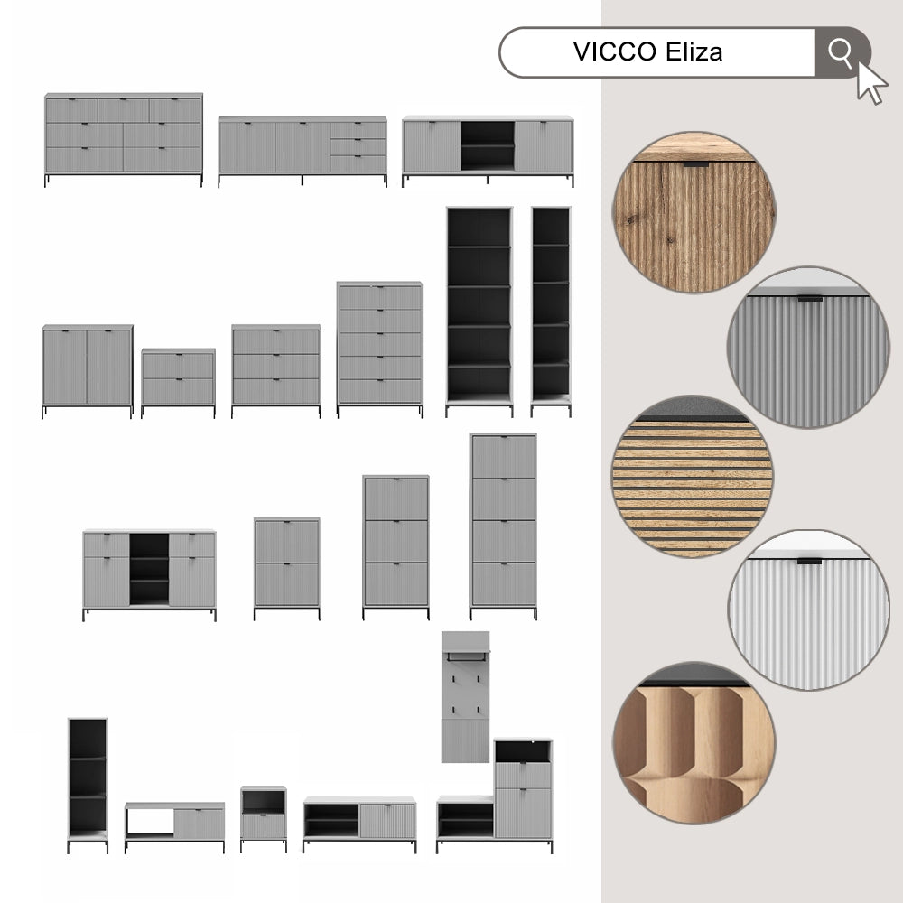 Vicco Libreria Bianco 36 x 188 cm con 5 scomparti
