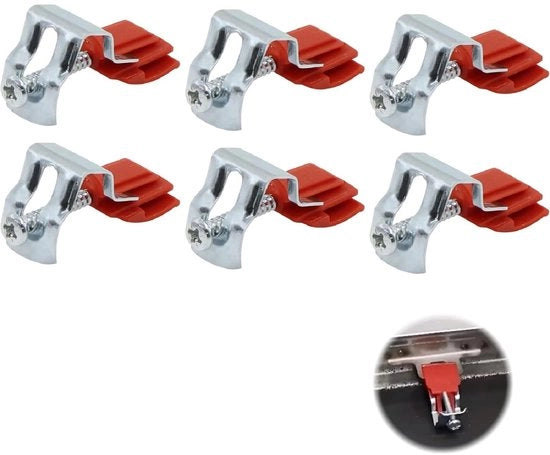 Accessori per docciaschiuma - Clip di fissaggio 6 pezzi - Spolette regolabili - Materiali plastico/acciaio di manganese - Accessori per docciaschiuma - Stabilità - Installazione facile - Clip per docciaschiuma