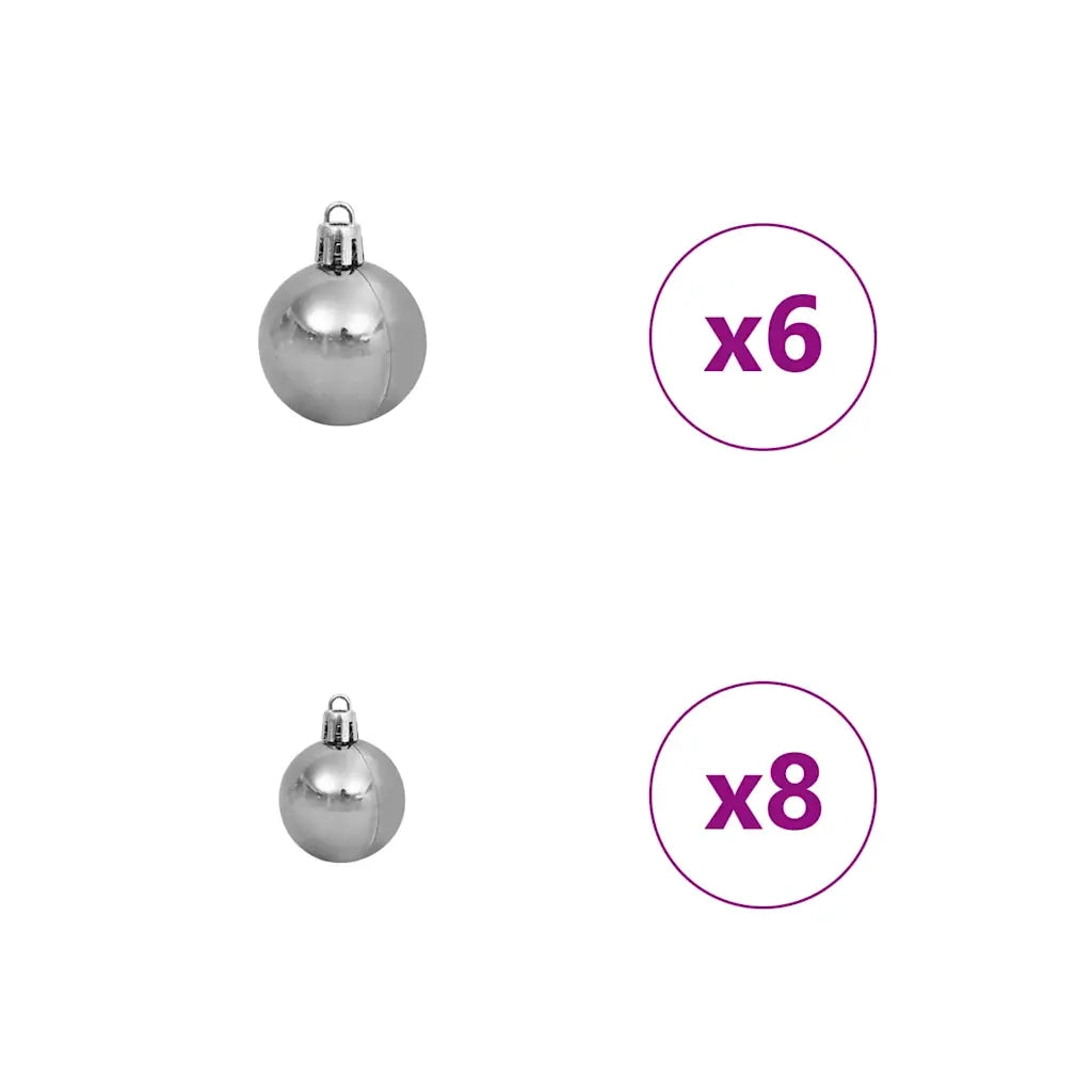 Albero di Natale artificiale con luci integrate Argento 120 cm 3397179