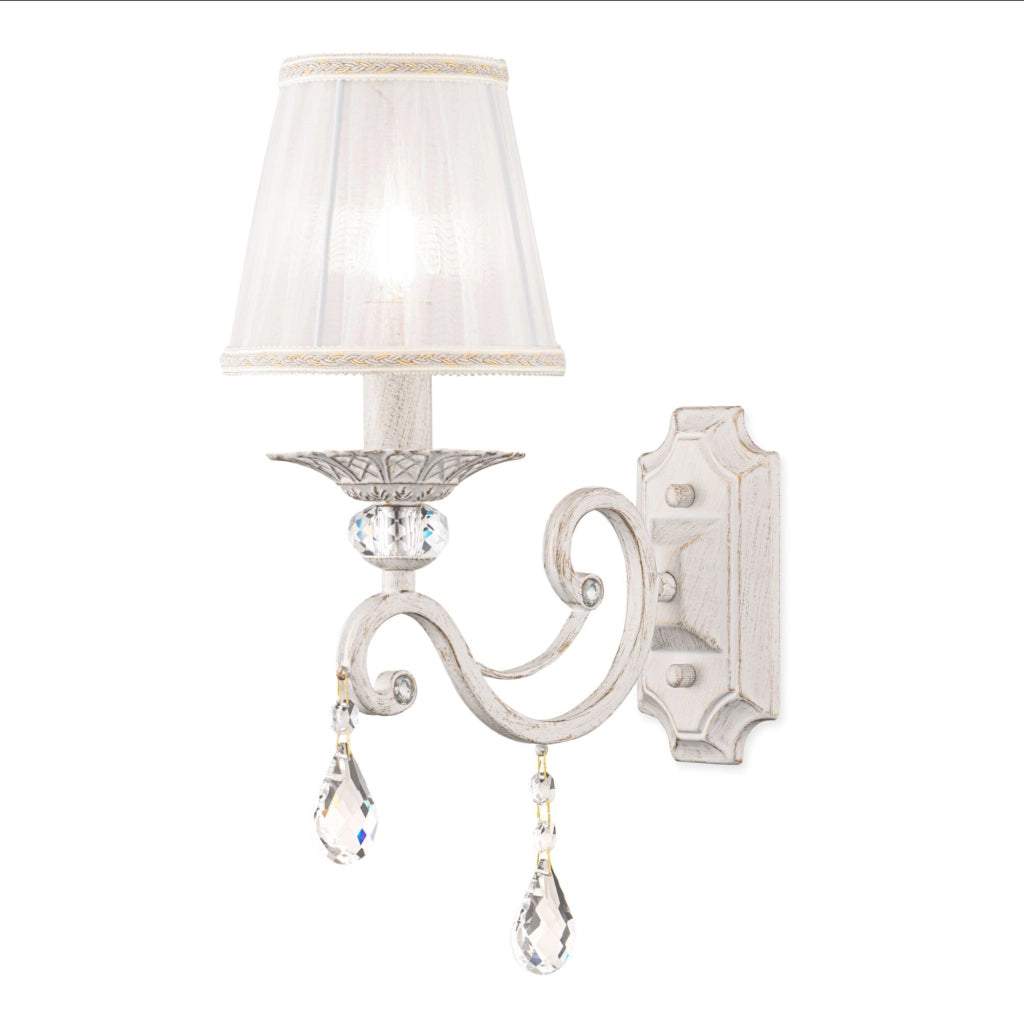 Maytoni applique shabby chic Grace 1 luce E14 bianco metallo diffusore bianco