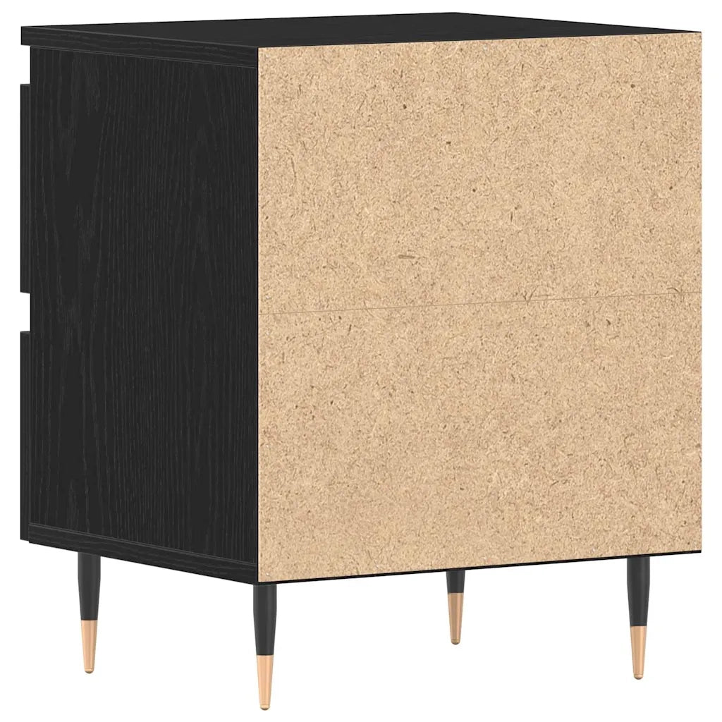 Set di 2 Comodini | Armadio da Notte | Mobiletto da notte con cassetto Rovere Nero 40 x 35 x 50 cm