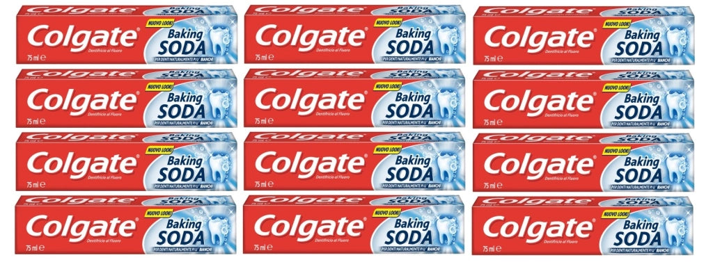 SET 12 CONFEZIONI DI COLGATE DENTIFRICIO BAKING SODA ANTIPLACCA 75ML