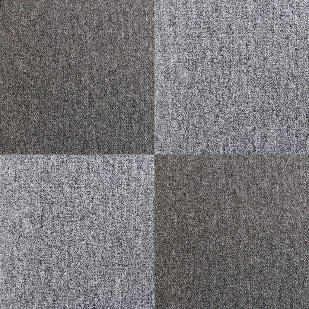 20 Quadrotte di Moquette 50x50cm Colore Grigio Platino 5mq Dure per Casa Ufficio