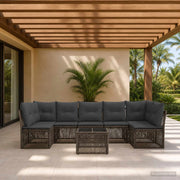Set Divano da Giardino 8 pz Grigio polyrattan 3434168