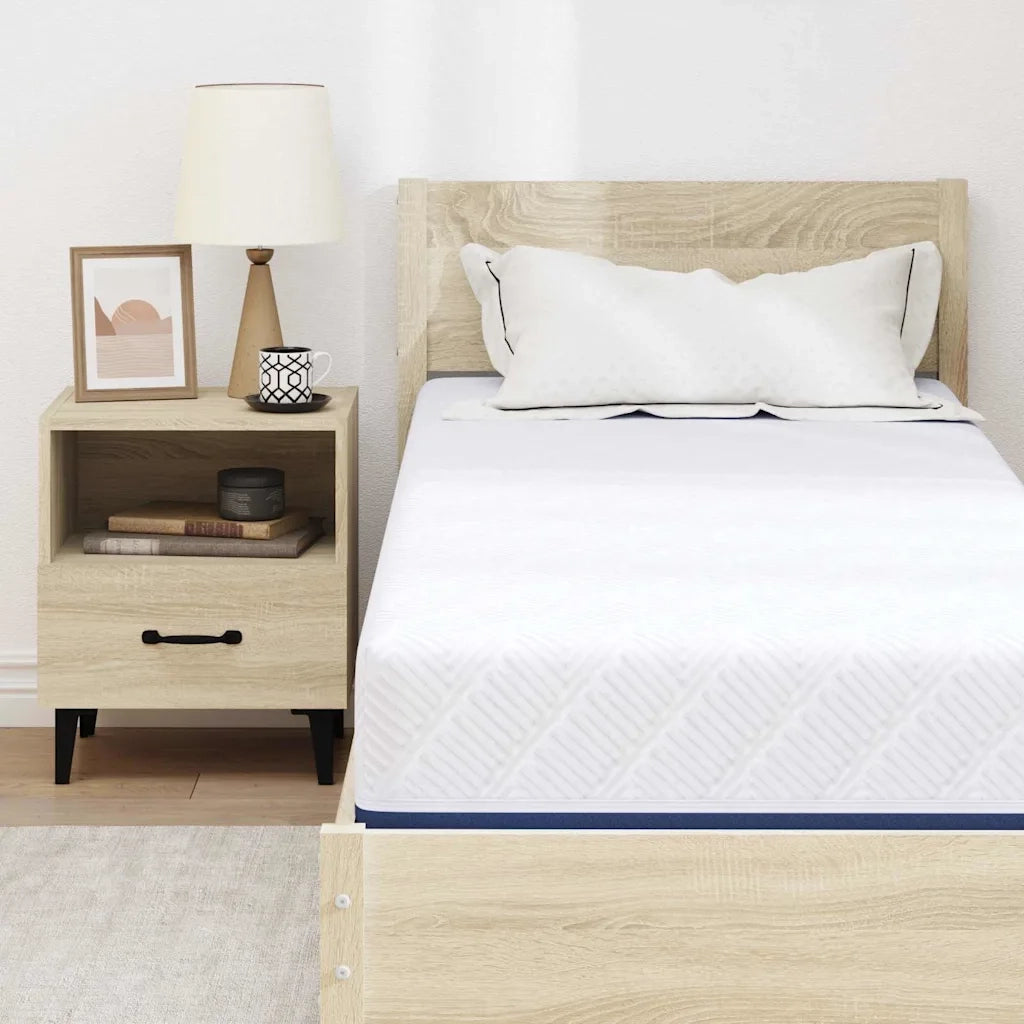 Materasso Bianco e Blu 80 x 200 cm Tessuto Jacquard 4106336