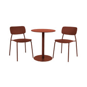 Set tavolo da giardino bistrot rotondo in acciaio con 2 sedie,