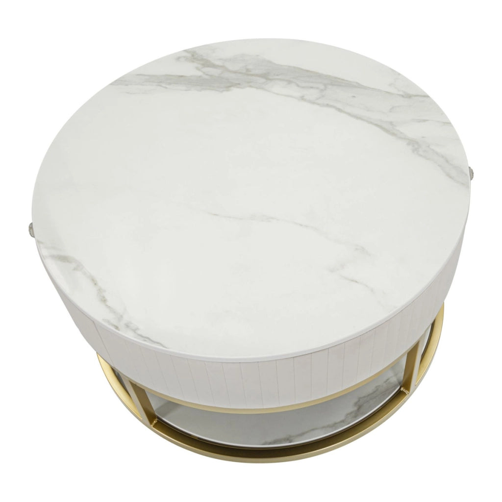 Tavolino VKH529, Bianco, Legno, 75x75x36 cm