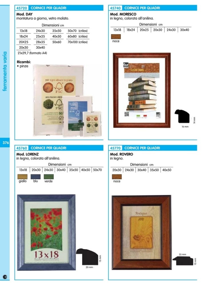 12pz cornice x quadri "day" cm.24x30 a giorno cod:ferx.7375