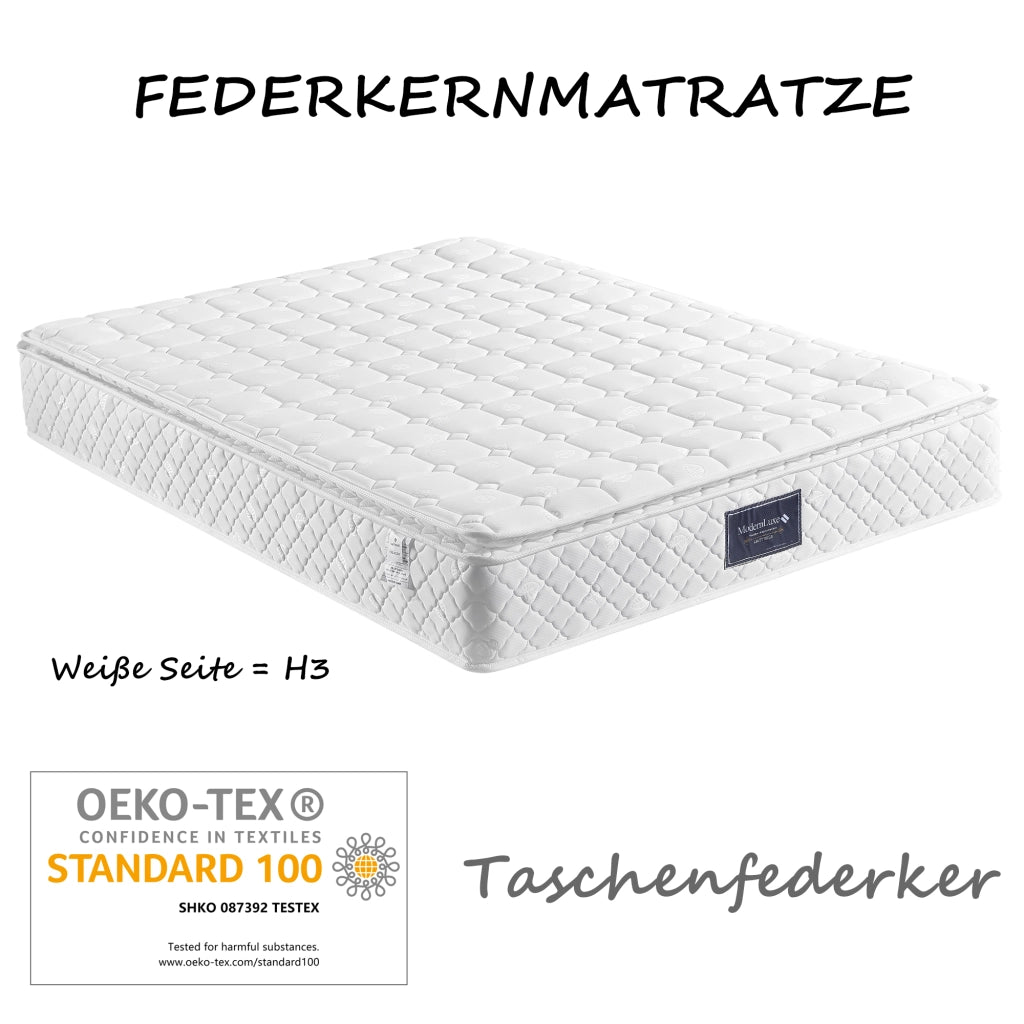 Letto contenitore 140 × 200 cm con testiera portaoggetti; prese USB e Type-C; LED RGBW; lino grigio