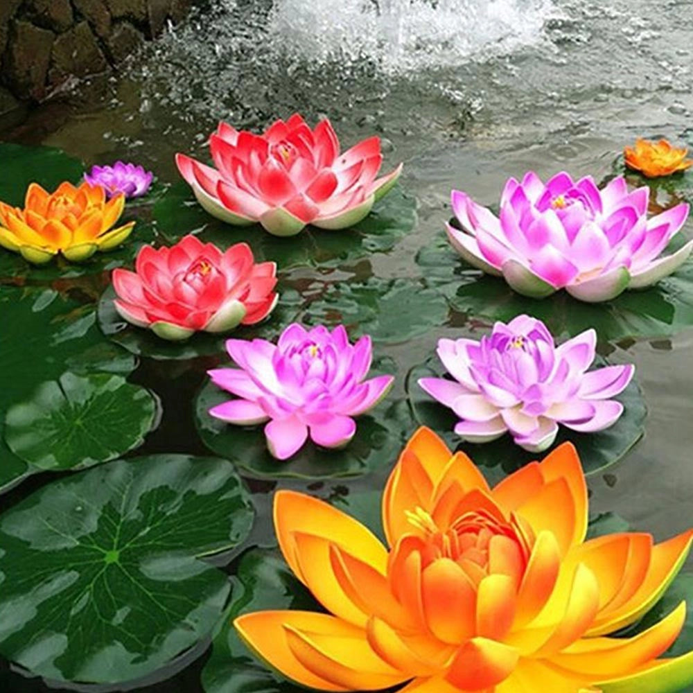 Velda Floating Lotus Foam Yellow Ø10cm - decorazione sintetica galleggiante per laghetti
