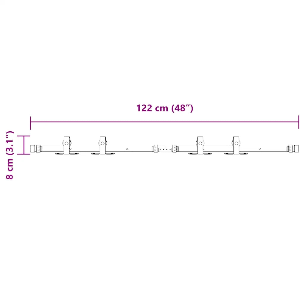 Kit Anta Scorrevole per Armadio 122 cm in Acciaio al Carbonio CFW2171469