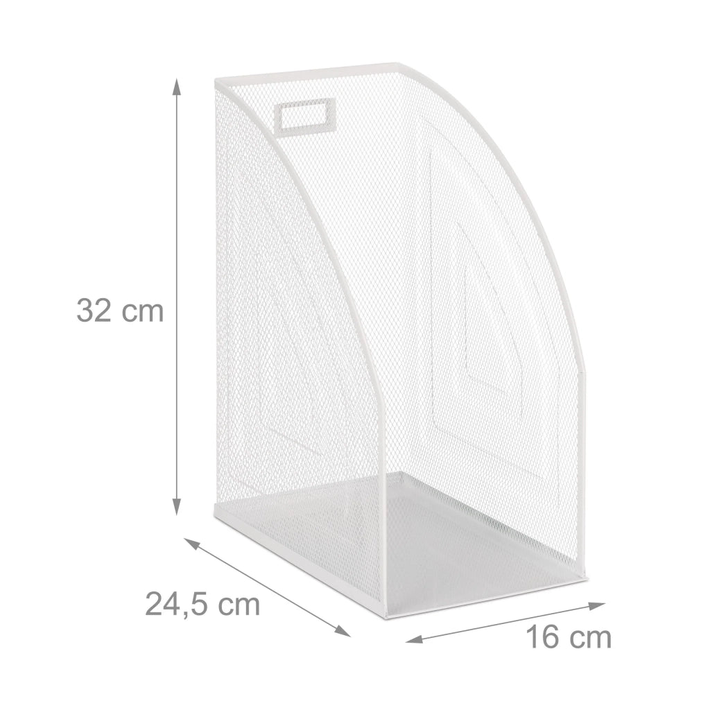 Portariviste design moderno scrivania 32 x 16 x 24,5 cm per documenti A4 in acciaio bianco 13_0012598