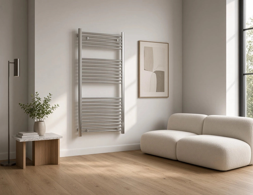 Scaldasalviette termoarredo 120x55 cm (int.50) cromato da bagno tubi dritti ROY