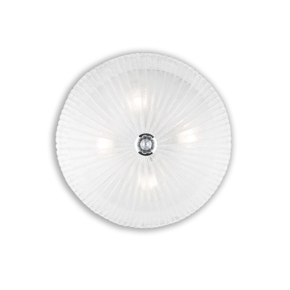 Plafoniera Classica Shell Vetro Trasparente 4 Luci E27