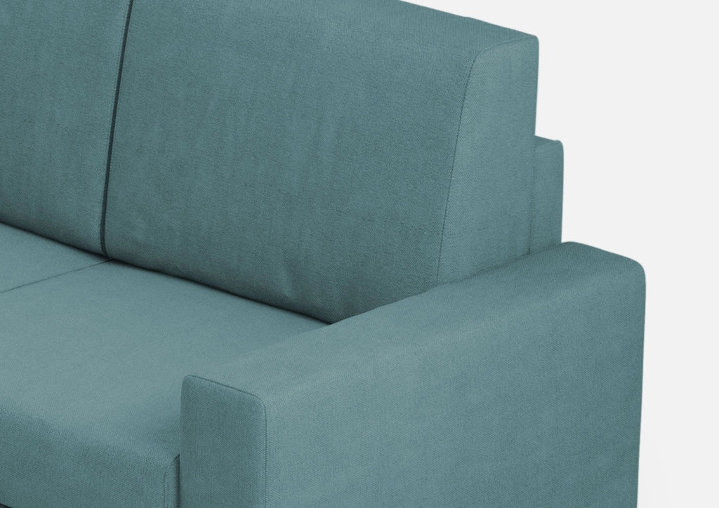 Divano Angolare 6 Posti 286x246x85 cm Sakar in Tessuto Petrolio