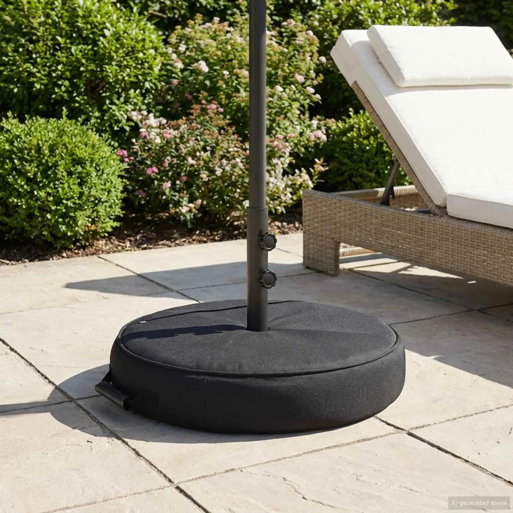 Base per Ombrello da Patio 60 x 60 cm Acciaio Nero 42036277