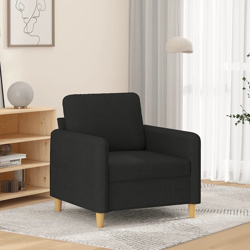 Poltrona | Sedia Relax Nera 60 cm in Tessuto