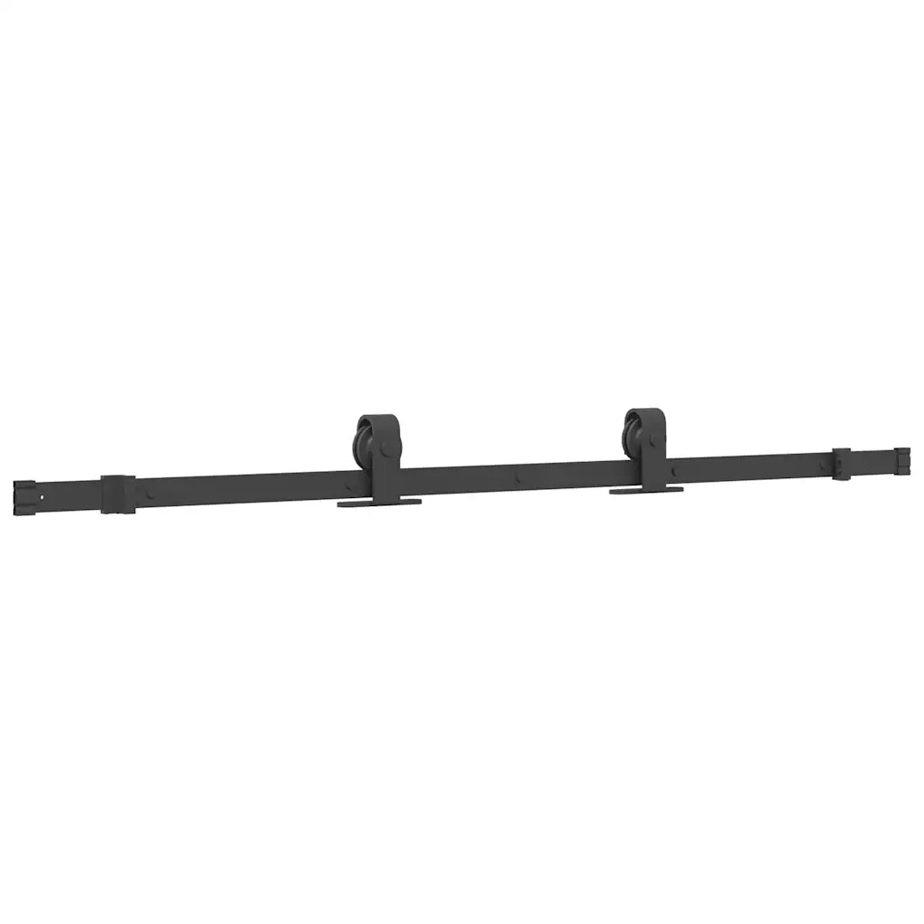 Porta Scorrevole Set Ferramenta Nera 90x205 cm Vetro Temperato 3375824
