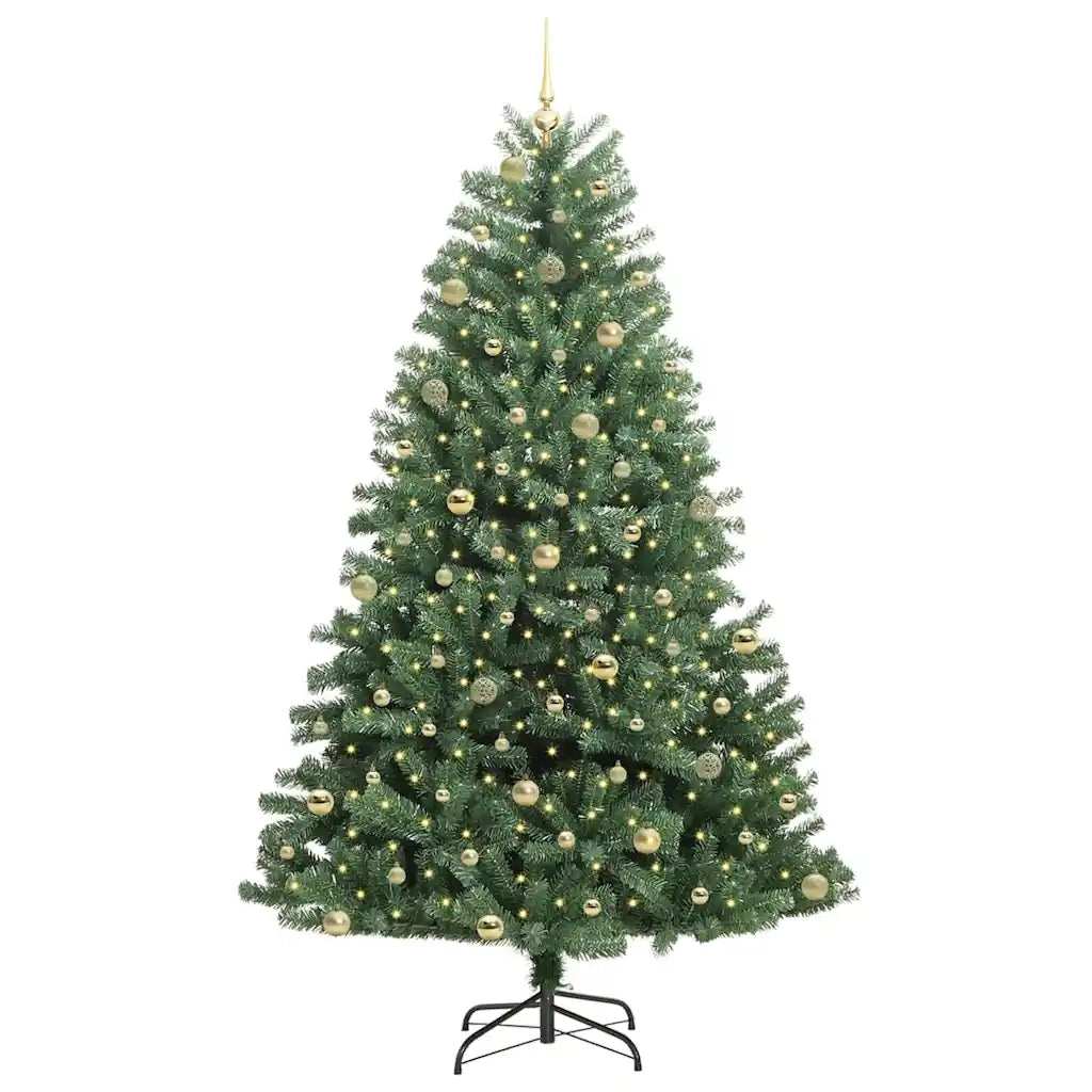 Albero di Natale Artificiale con Rami Pieghevoli Verde 240 cm 3395509