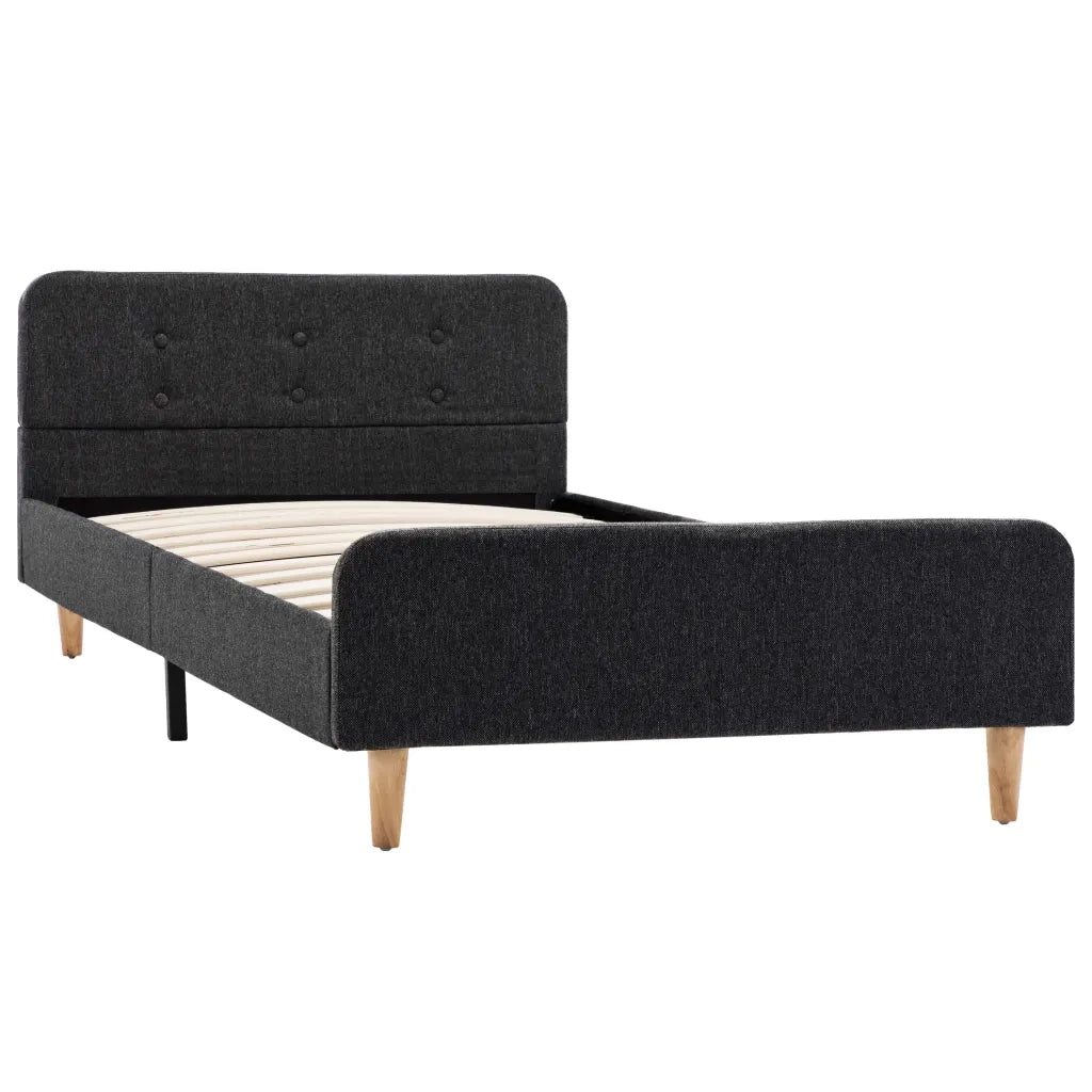 Giroletto-Struttura Letto Grigio Scuro in Stoffa Ruvida 100x200 cm