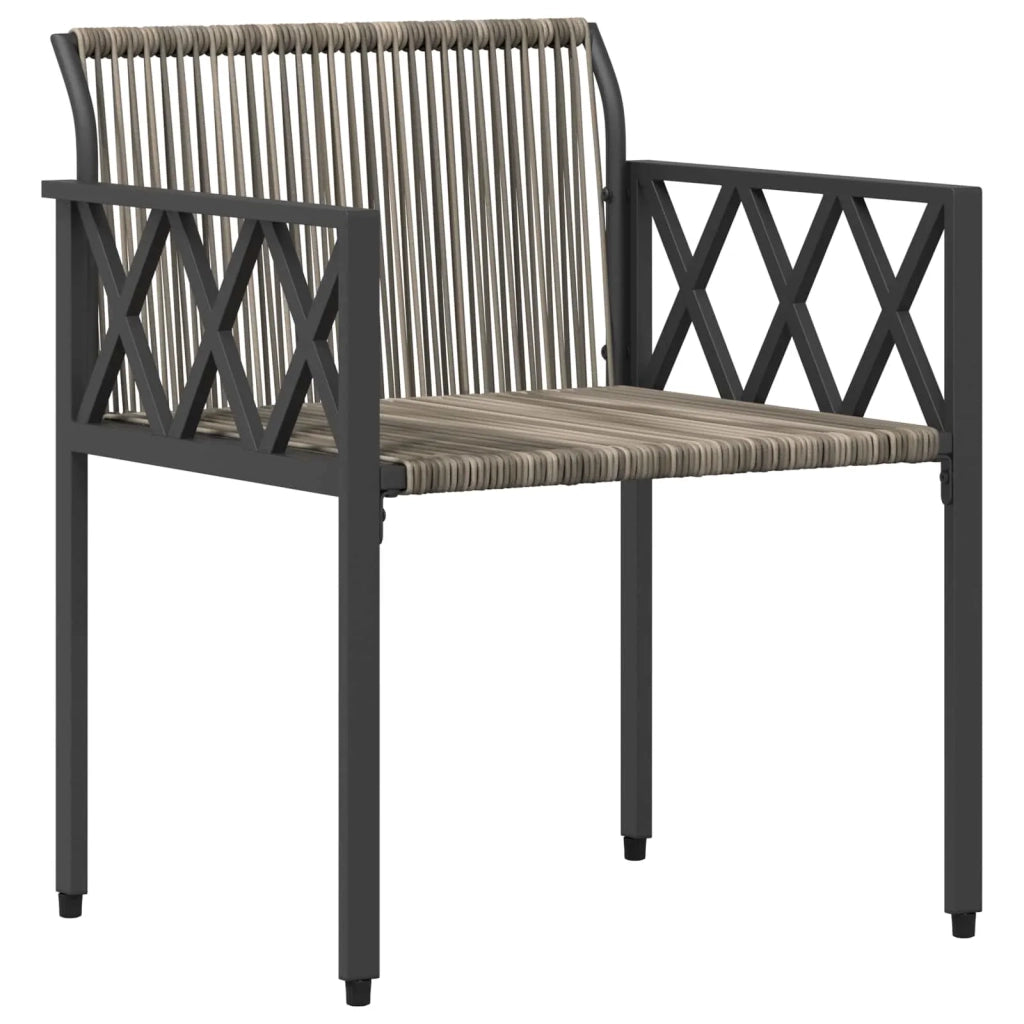 Set Mobili da Esterno 3 pcs Grigio e Blu Navy polyrattan 42025350