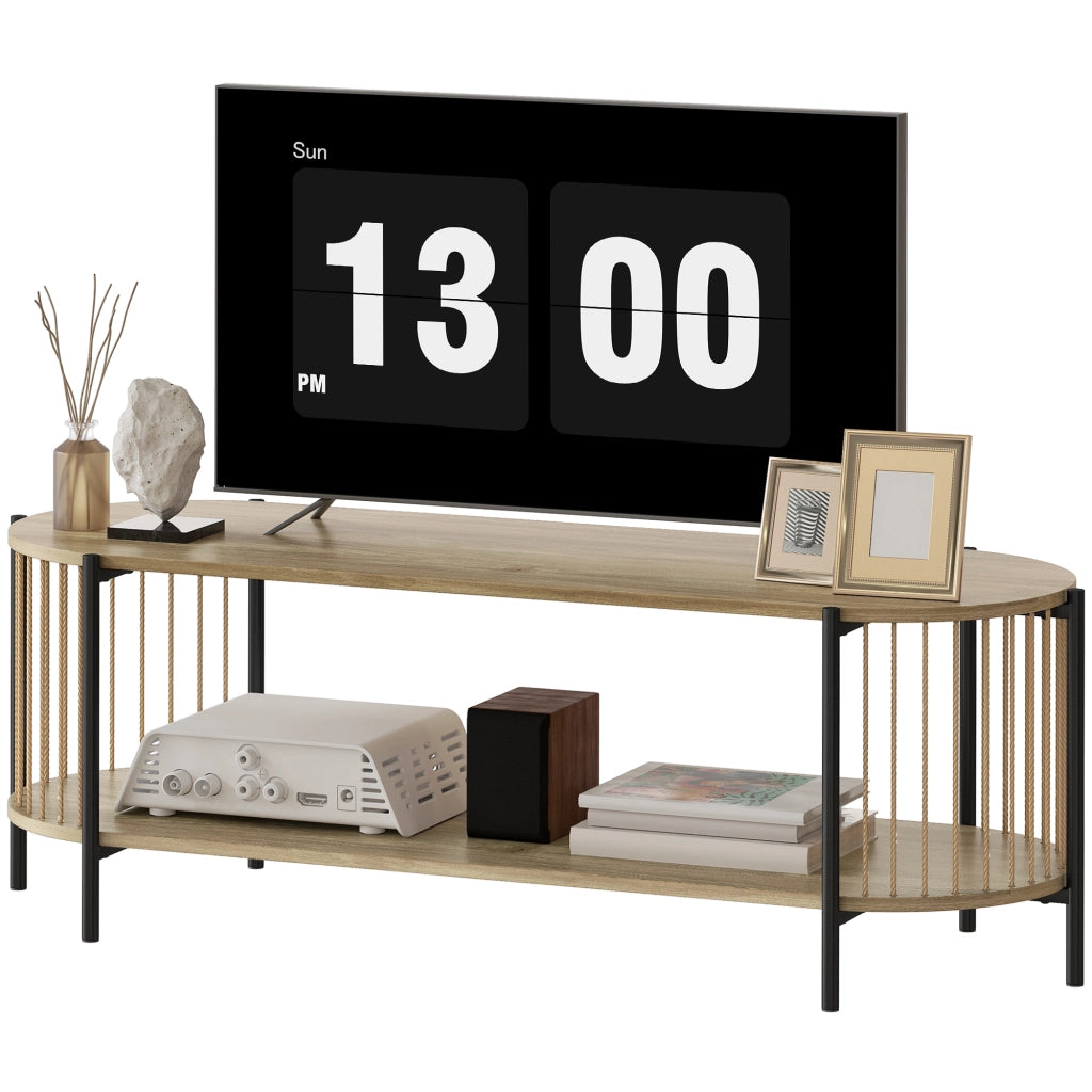 Mobile TV con ripiani aperti ¨C Minimal ¨C 124x43,5x41 cm colore naturale