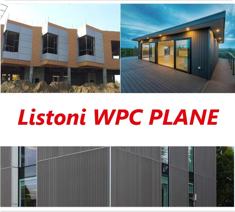Listoni WPC Plane 20m² per rivestimenti colore Grigio listone 150x2200mm spessore 11mm
