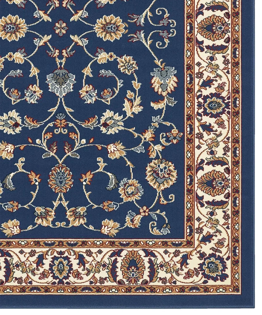 Tappeto P2079 azzurro cm.280x470 motivo classico orientale persiano, economico resistente facile da pulire