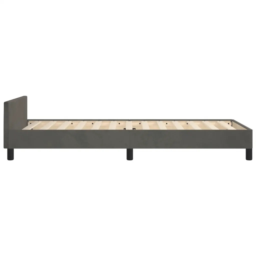 Giroletto senza Materasso Grigio Scuro 90x190 cm Velluto 3125972