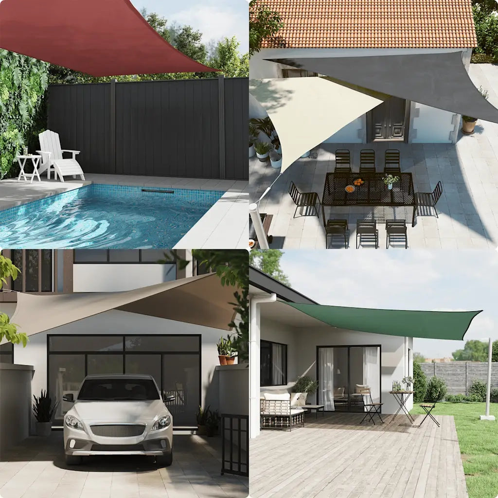 Parasole a vela | Telo Ombra | Vela da ombra Oxford Triangolare 2,5x2,5x3,5 m Verde Scuro