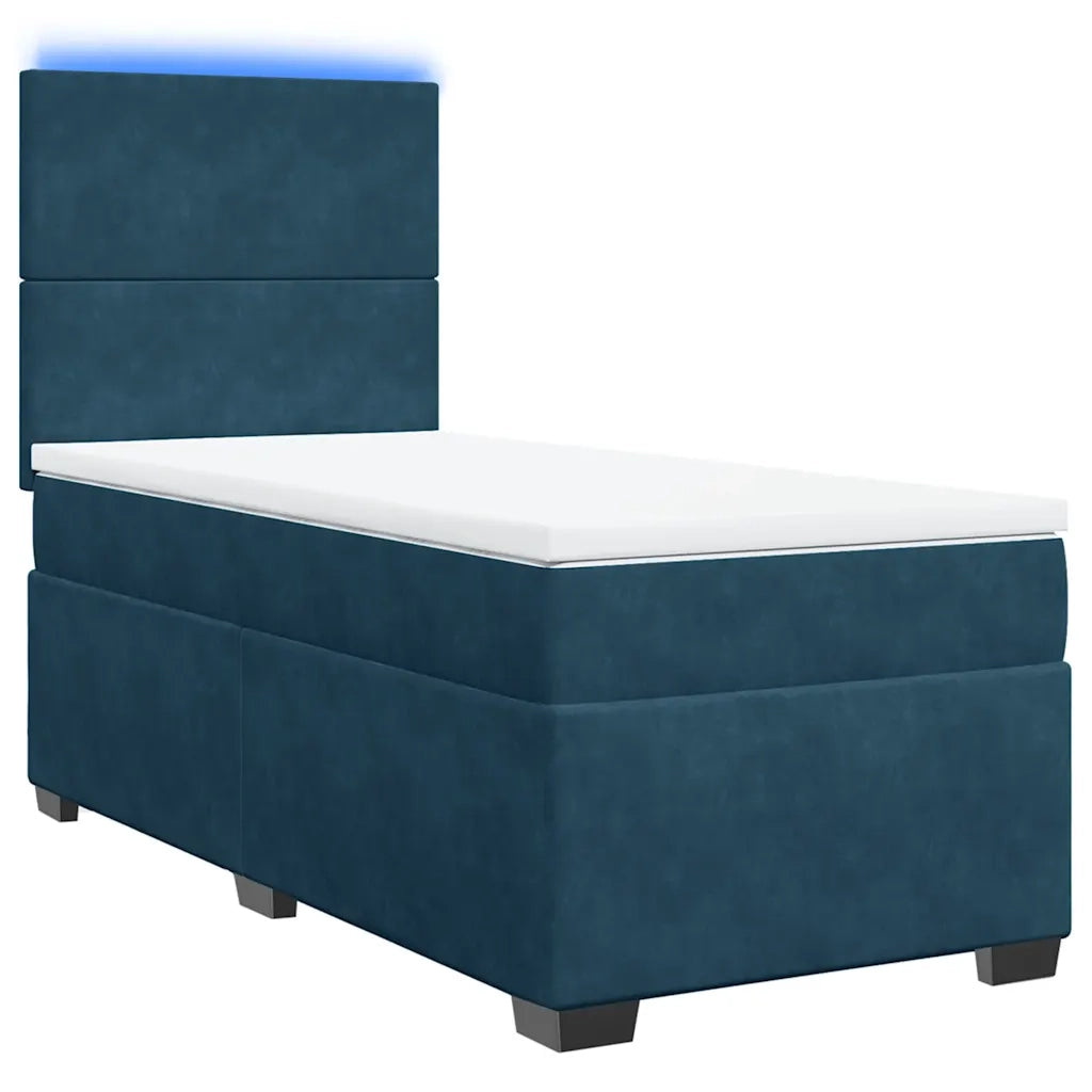 Giroletto a Molle con Materasso Blu 90x190 cm in Velluto