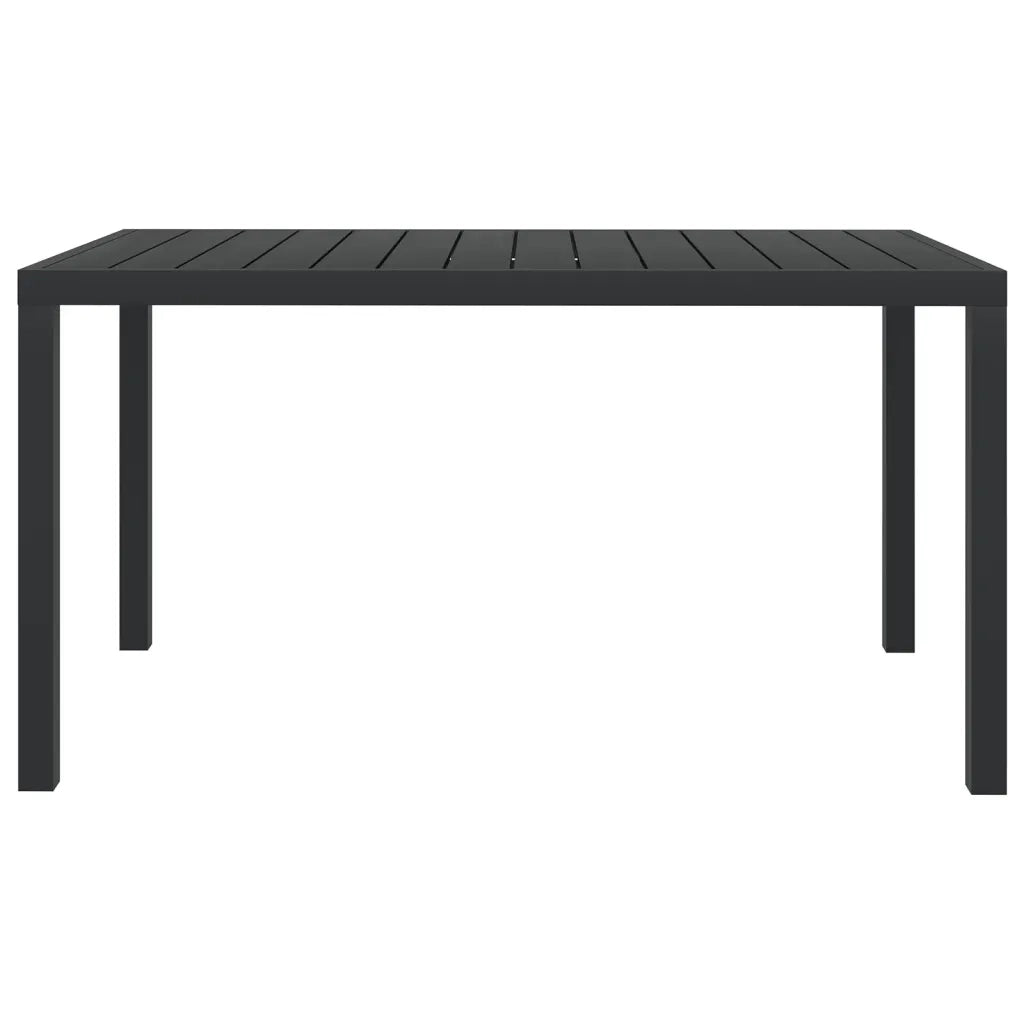 Tavolo da Giardino | Tavolino da esterno Nero 150x90x74 cm in Alluminio e WPC