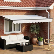 Tenda retrattile manuale con LED Bianco e Antracite 3,5 x 2 m 3419393