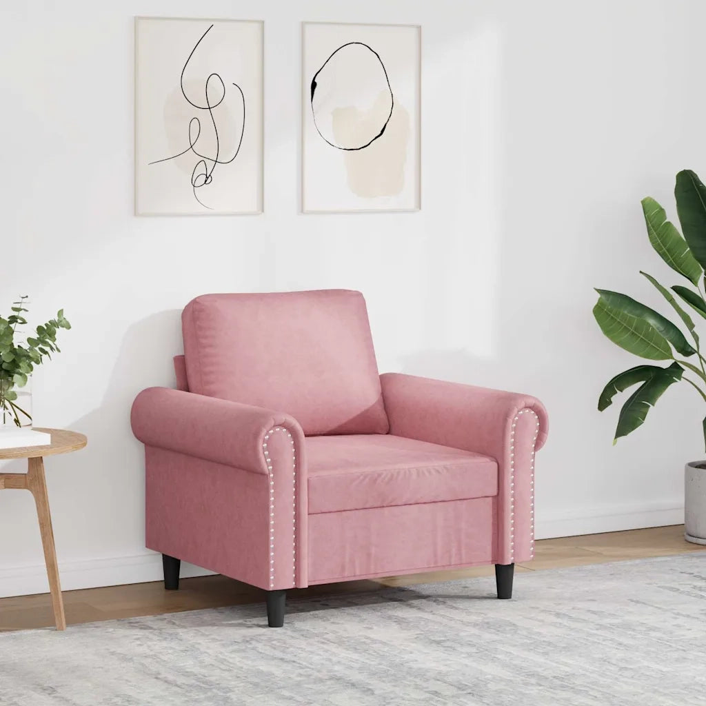 Poltrona Rosa 60 cm Velluto 359512