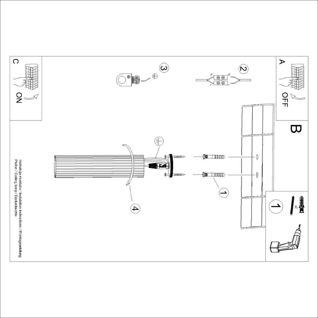 Lampada da soffitto KARBON 30 bianco