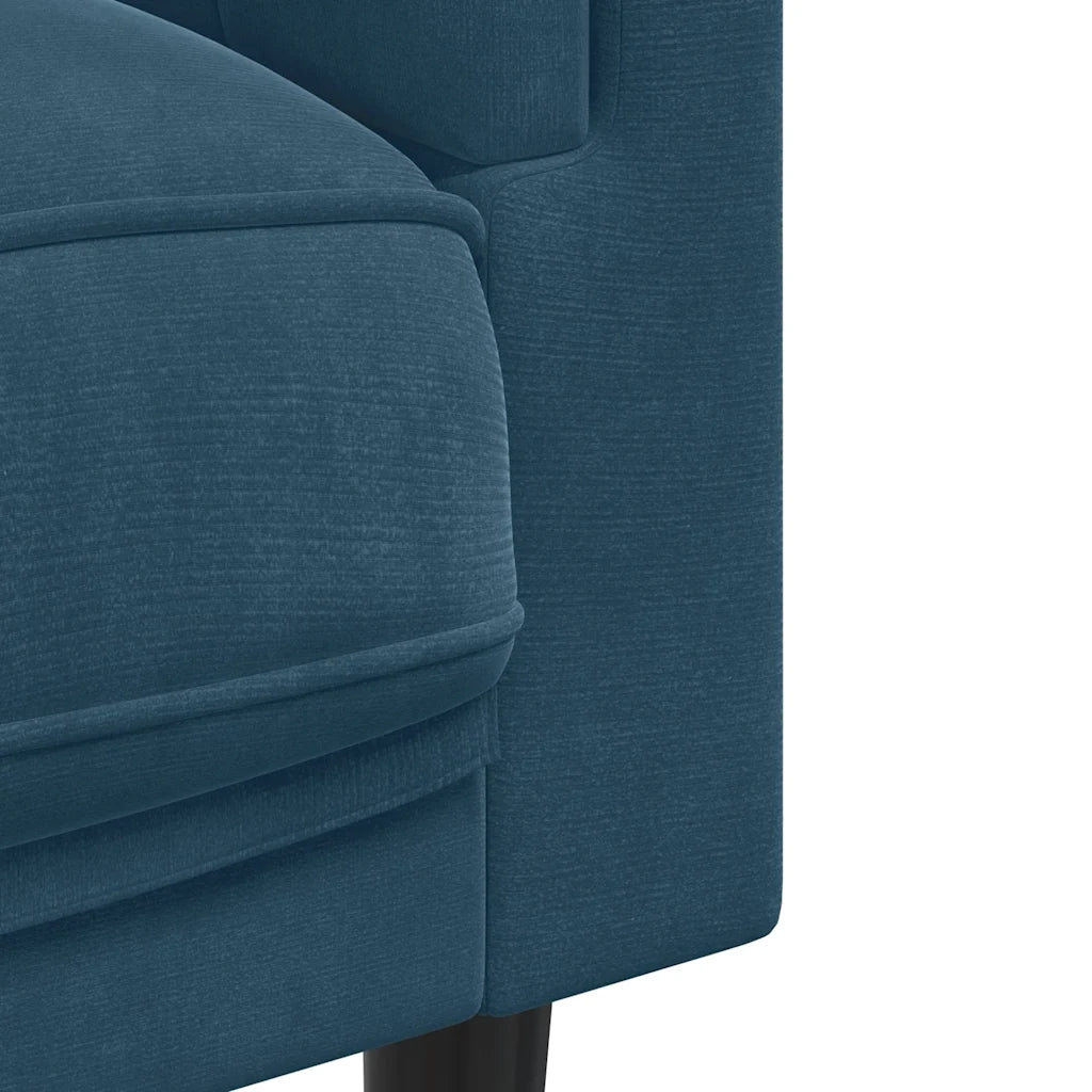 Poltrona con Cuscino Blu in Velluto 372630