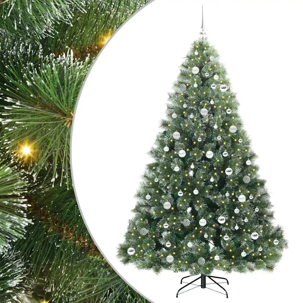 Albero di Natale artificiale con 300 LED Verde 210 cm PE e PVC