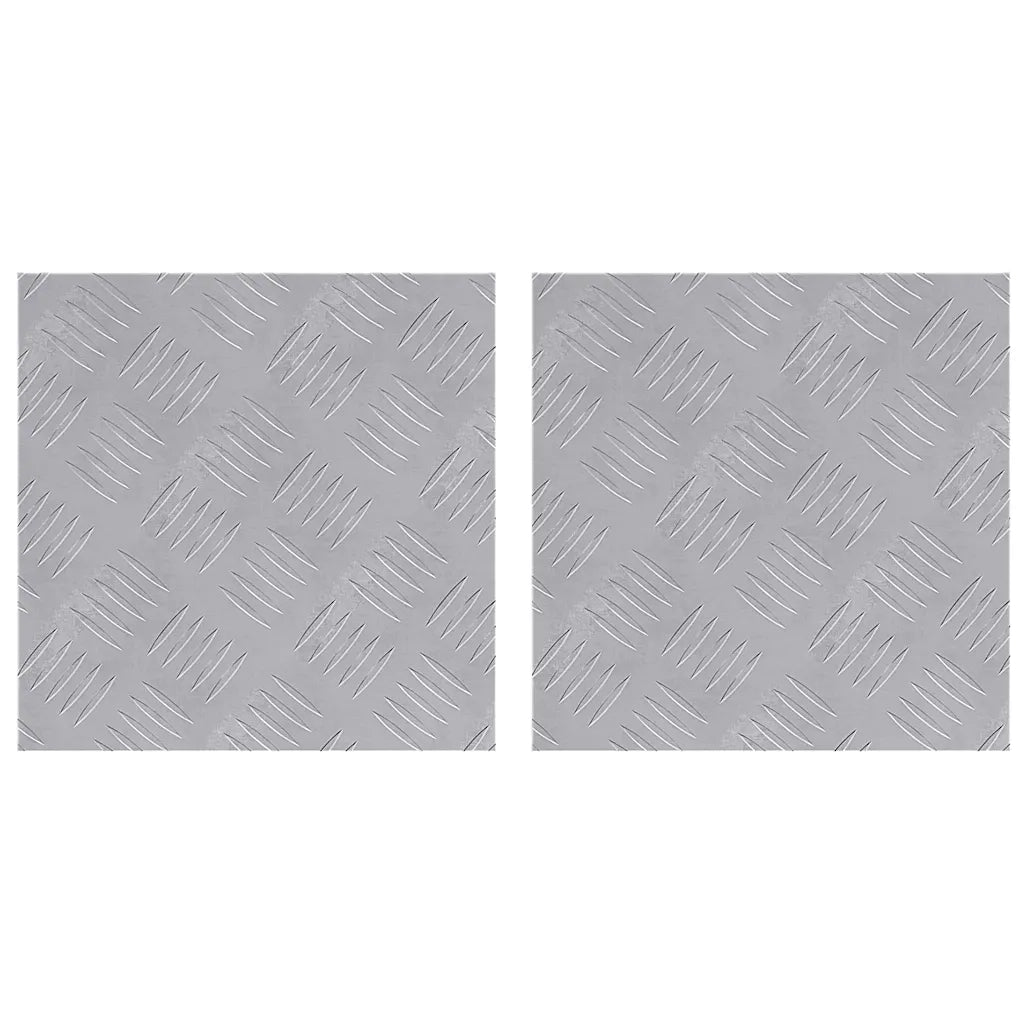 Gradini per Scale Quadrato 2 pz | Tappetini per scale autoadesivi Argento 30 x 30 cm Alluminio