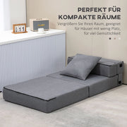 Poltrona Letto 2-in-1 Pieghevole con Funzione Relax e Divano, Portata 120 kg, Grigio Scuro