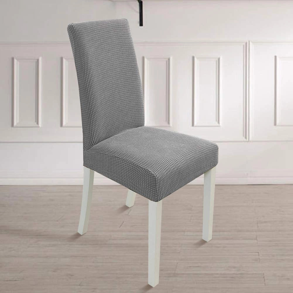 Copertura elastica per sedie, colore grigio, set da 4, per sedie da pranzo