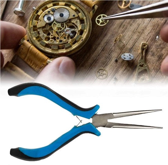 Tang Extra Lungo - Punti Tang - Attrezzo Manuale - Attrezzatura per Gioielli - Manico Comodo - Materiali di Alta Qualità - Kniptang