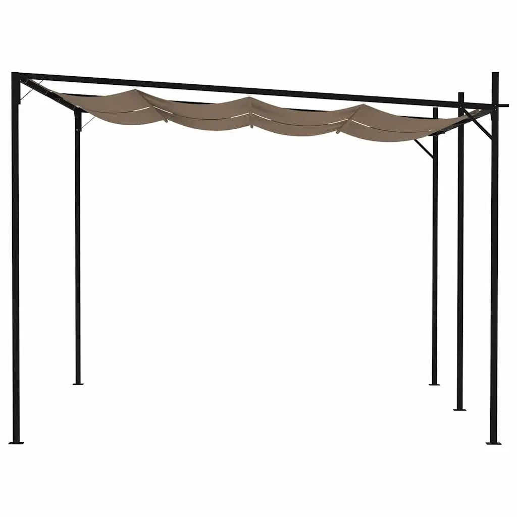 Gazebo con Tetto Retrattile 400x300x233 cm Grigio Talpa 313630
