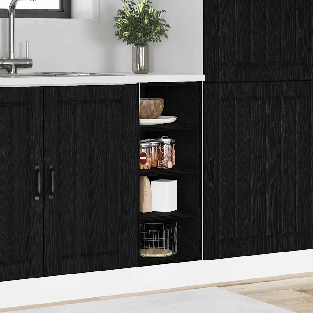 Base per Cucina-Mobile Base da Cucina Riga Rovere nero 30 x 44,5 x 81,5 cm
