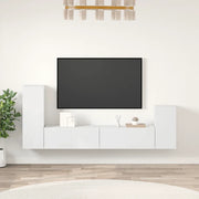 Set di Mobili Porta TV 4 pz-Credenza per TV Bianco in Legno Multistrato 395751